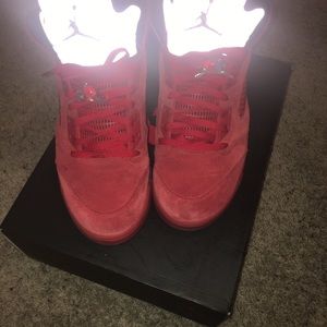 Jordan red suede 5s